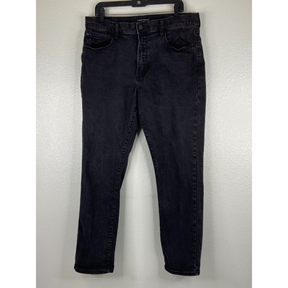 Lucky Brand Men 36/32 Black Jeans 412 Athletic Slim Pants Casual